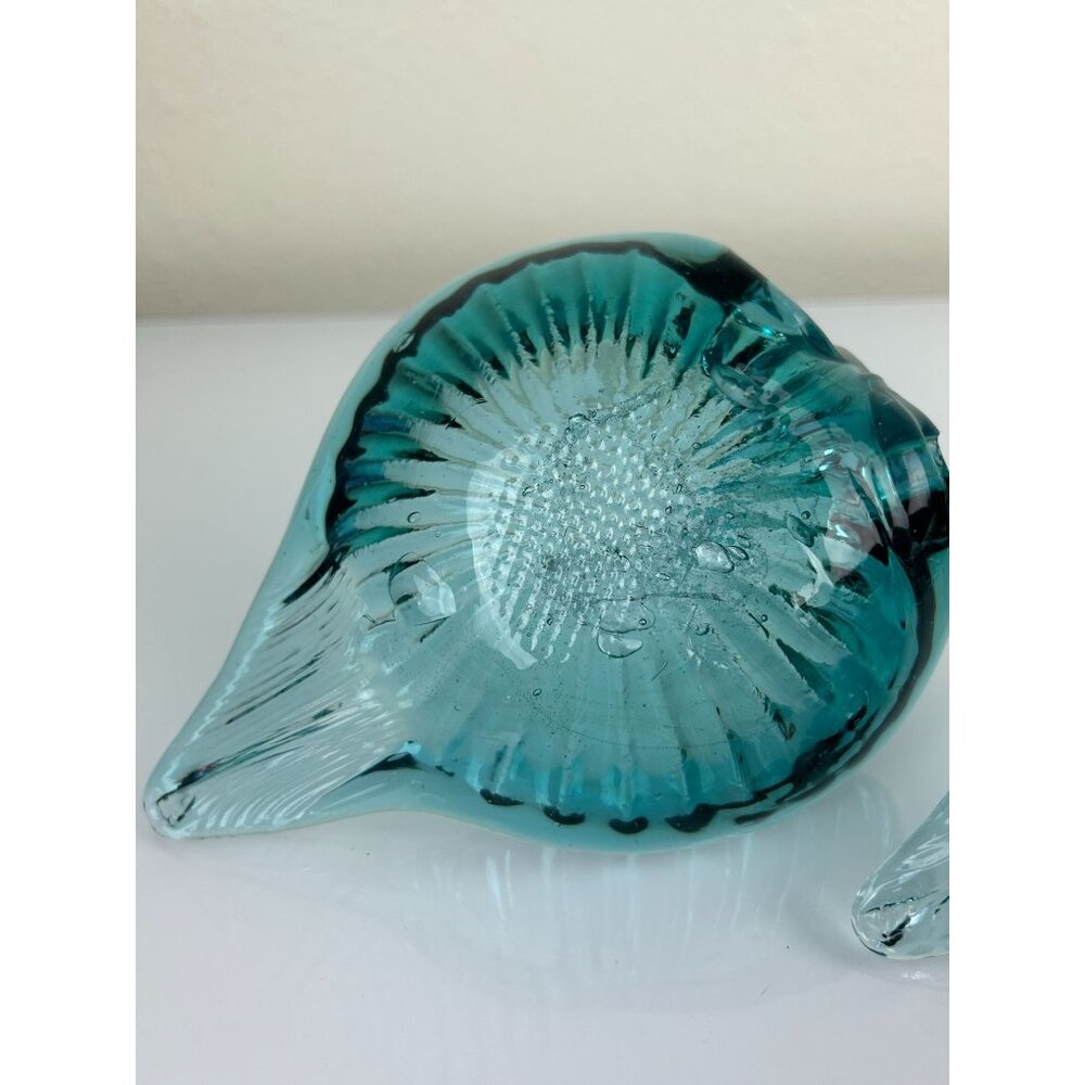 Vintage Green Blue Glass Art Swan Set, Large & Small, Home Decor Gift - Picture 11 of 13